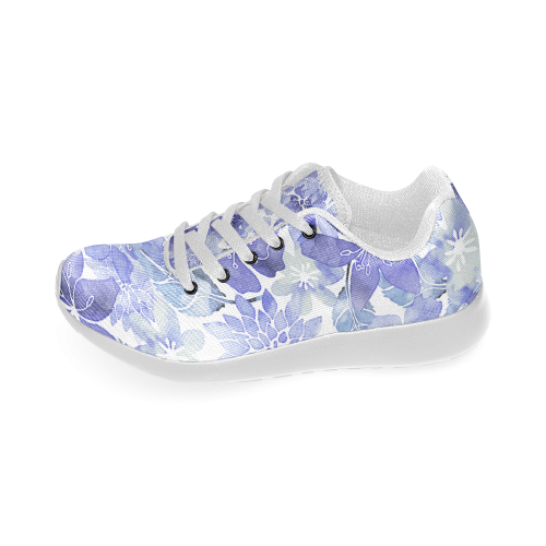 Watercolor Flower Pattern Men’s Running Shoes (Model 020)