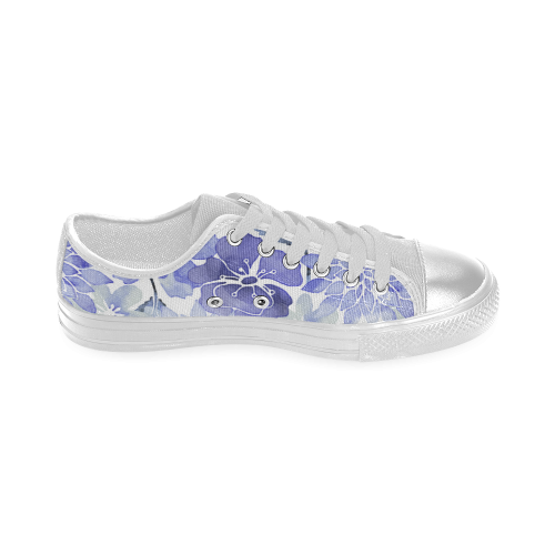 Watercolor Flower Pattern Women's Classic Canvas Shoes (Model 018)