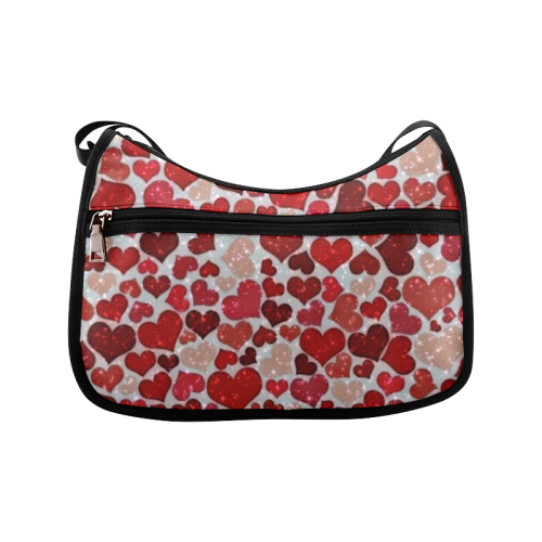 sparkling hearts, red Crossbody Bags (Model 1616)