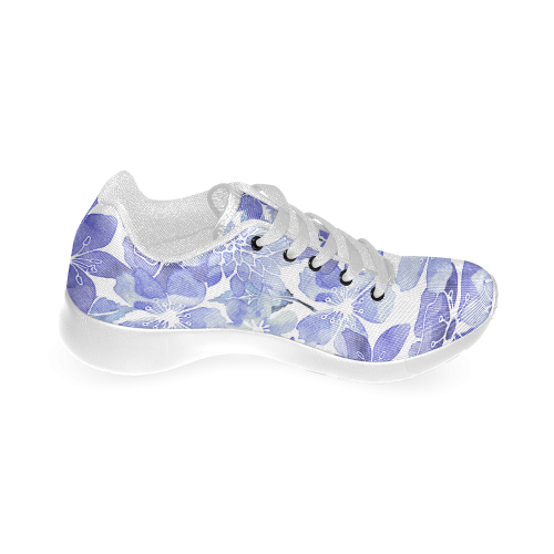 Watercolor Flower Pattern Men’s Running Shoes (Model 020)