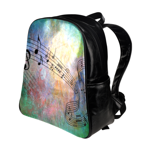 abstract music Multi-Pockets Backpack (Model 1636)