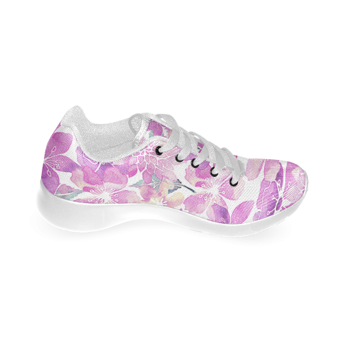 Watercolor Flower Pattern Men’s Running Shoes (Model 020)