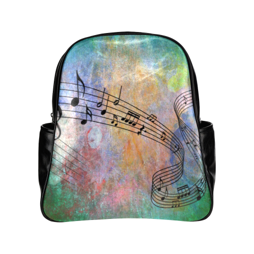 abstract music Multi-Pockets Backpack (Model 1636)