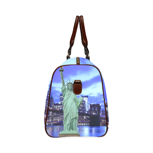 Brooklyn Bridge and The Statue of Liberty , New Yo Waterproof Travel Bag/Small (Model 1639)