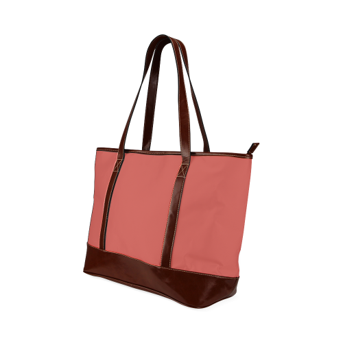 Aurora Red Color Accent Tote Handbag (Model 1642)