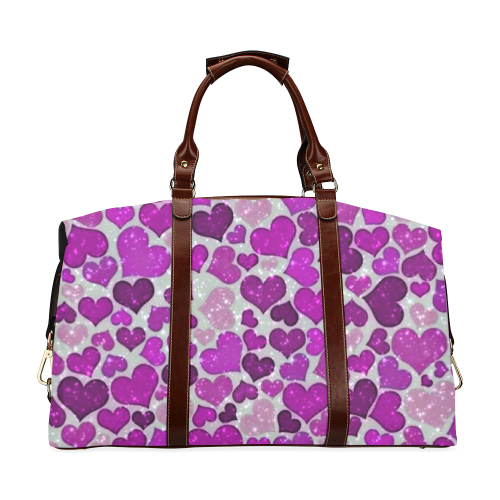 sparkling hearts purple Classic Travel Bag (Model 1643)