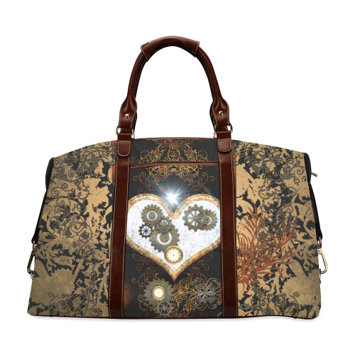 steampunk, awesome heart, clocks, and gears Classic Travel Bag (Model 1643)