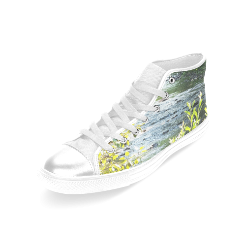 River Runs Through It Women's Classic High Top Canvas Shoes (Model 017)