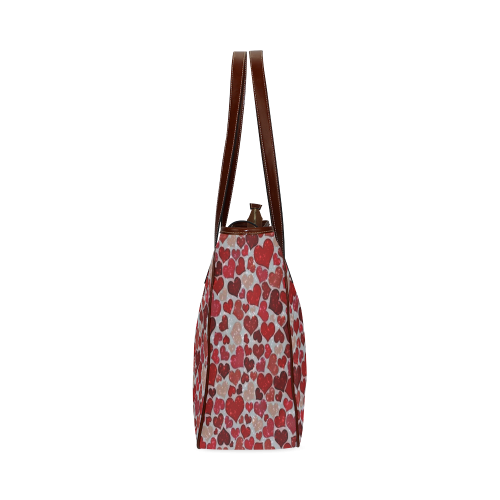sparkling hearts, red Classic Tote Bag (Model 1644)