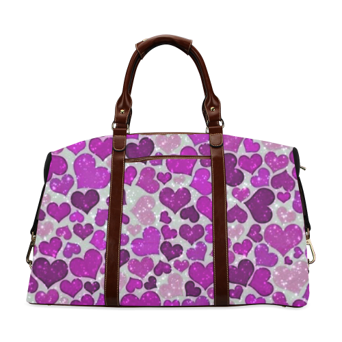 sparkling hearts purple Classic Travel Bag (Model 1643)