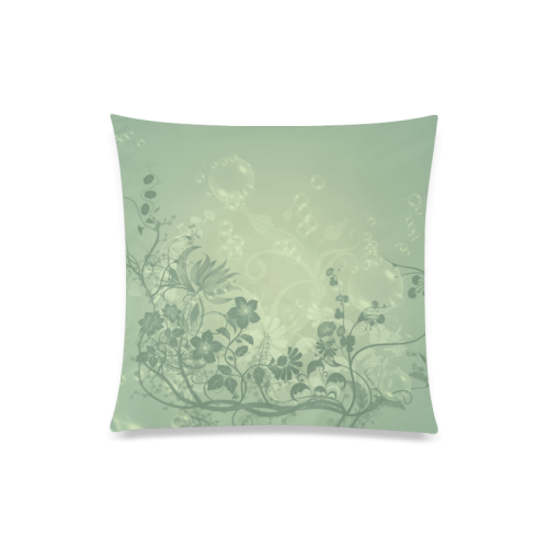 Wonderful soft green flowers Custom Zippered Pillow Case 20"x20"(Twin Sides)