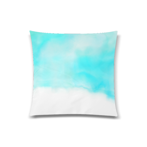 blue - turquoise bright watercolor abstract Custom Zippered Pillow Case 20"x20"(Twin Sides)