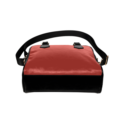 Aurora Red Color Accent Shoulder Handbag (Model 1634)