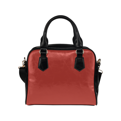 Aurora Red Color Accent Shoulder Handbag (Model 1634)