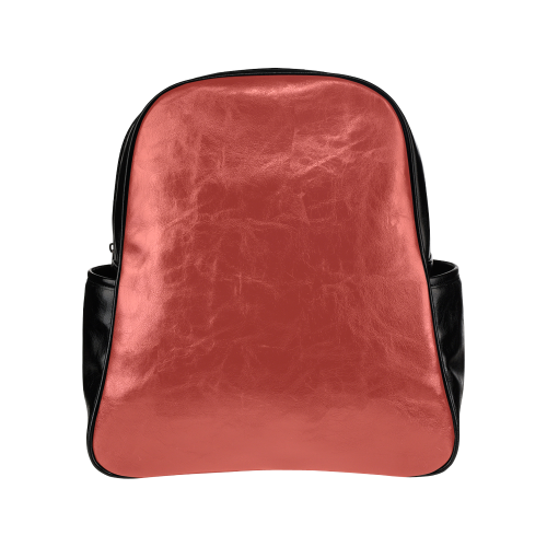 Aurora Red Color Accent Multi-Pockets Backpack (Model 1636)
