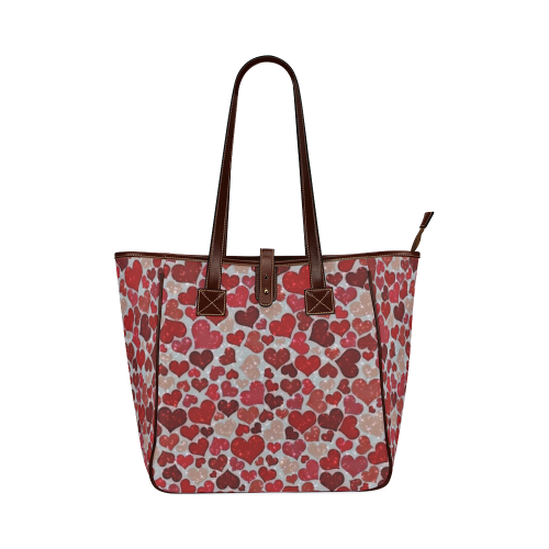 sparkling hearts, red Classic Tote Bag (Model 1644)