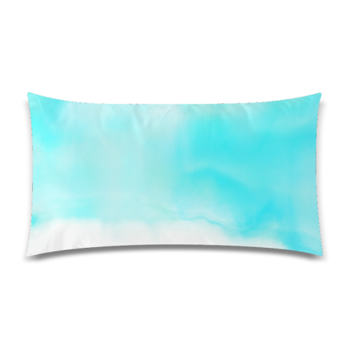 blue - turquoise bright watercolor abstract Rectangle Pillow Case 20"x36"(Twin Sides)
