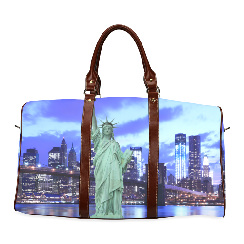 Brooklyn Bridge and The Statue of Liberty , New Yo Waterproof Travel Bag/Small (Model 1639)