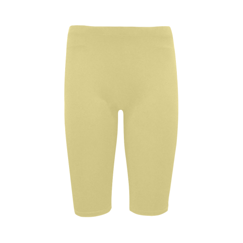 Custard Color Accent Hestia Cropped Leggings (Model L03)