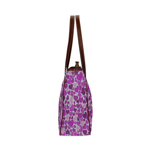 sparkling hearts purple Classic Tote Bag (Model 1644)