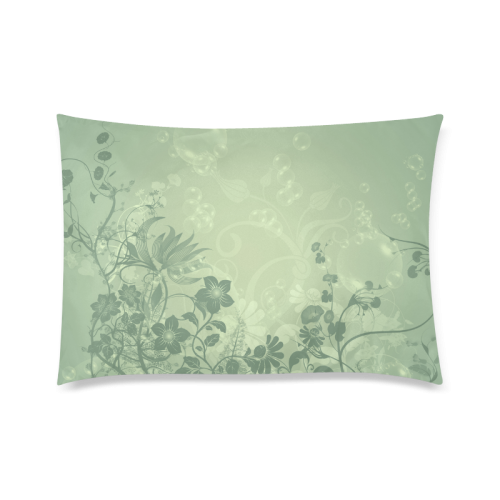 Wonderful green flowers Custom Zippered Pillow Case 20"x30"(Twin Sides)