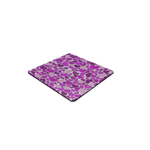 sparkling hearts purple Square Coaster