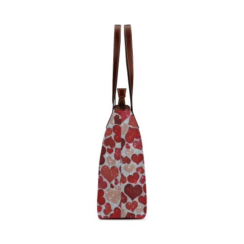 sparkling hearts, red Shoulder Tote Bag (Model 1646)