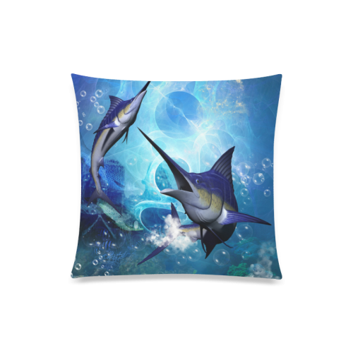 Underwater, awesome marlin Custom Zippered Pillow Case 20"x20"(Twin Sides)
