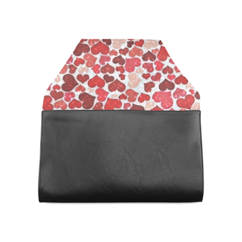 sparkling hearts, red Clutch Bag (Model 1630)