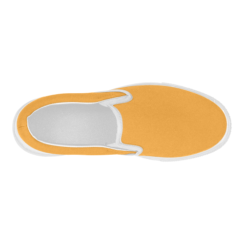 Radiant Yellow Color Accent Women's Slip-on Canvas Shoes (Model 019)