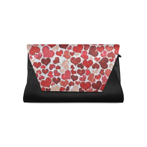 sparkling hearts, red Clutch Bag (Model 1630)