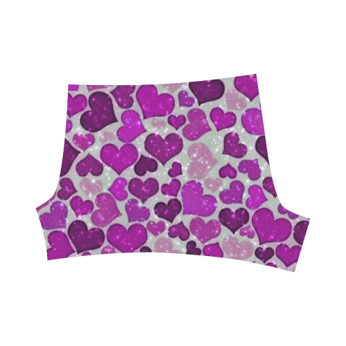 sparkling hearts purple Briseis Skinny Shorts (Model L04)