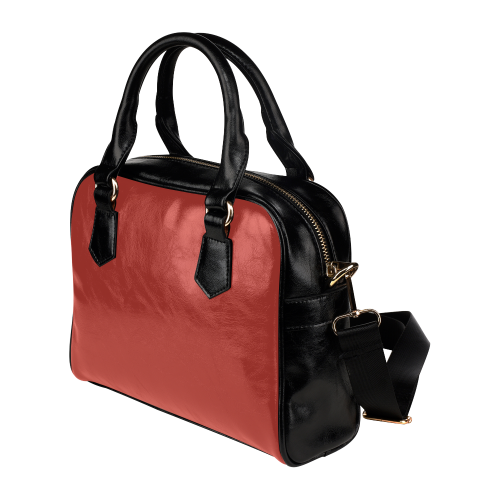 Aurora Red Color Accent Shoulder Handbag (Model 1634)