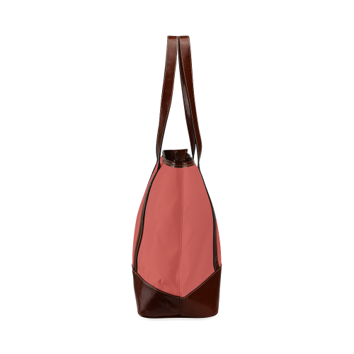 Aurora Red Color Accent Tote Handbag (Model 1642)