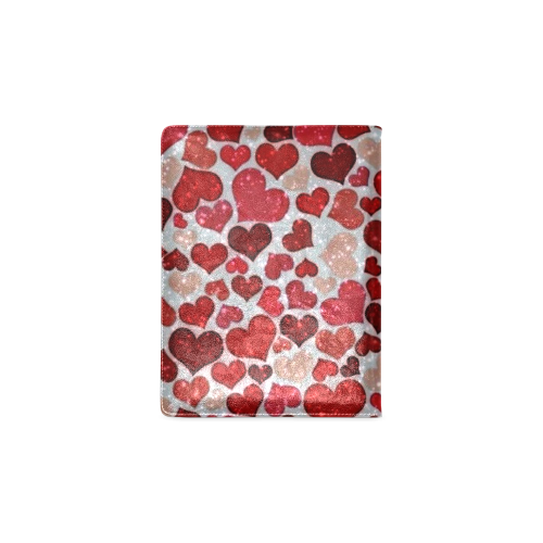 sparkling hearts, red Custom NoteBook B5