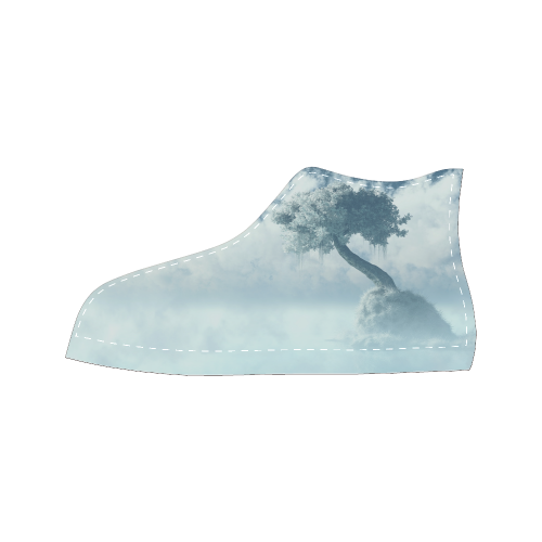 Frozen Tree at the lake Women's Classic High Top Canvas Shoes (Model 017)