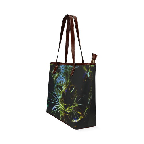 Neon Leopard Shoulder Tote Bag (Model 1646)