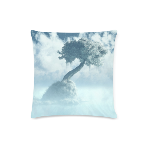 Frozen Tree at the lake Custom Zippered Pillow Case 16"x16" (one side)