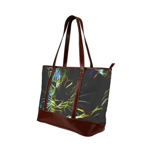 Neon Leopard Tote Handbag (Model 1642)