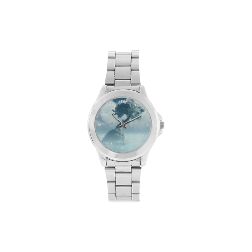 Frozen Tree at the lake Unisex Stainless Steel Watch(Model 103)
