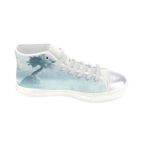 Frozen Tree at the lake Women's Classic High Top Canvas Shoes (Model 017)