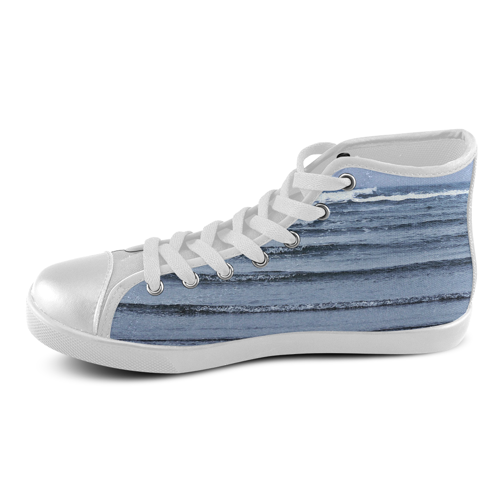 Stairway to the Sea Men's High Top Canvas Shoes (Model 002) ID D162288