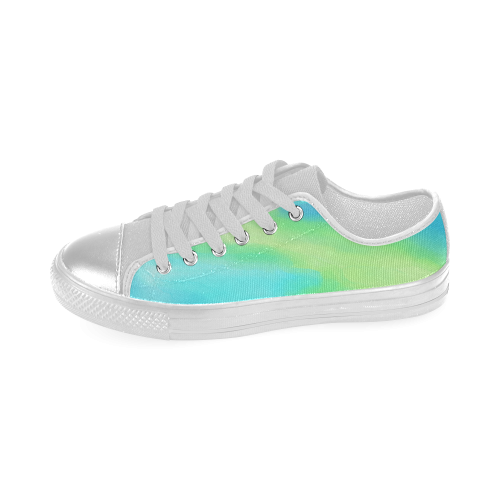 blue green water color abstract art Women's Classic Canvas Shoes (Model 018)
