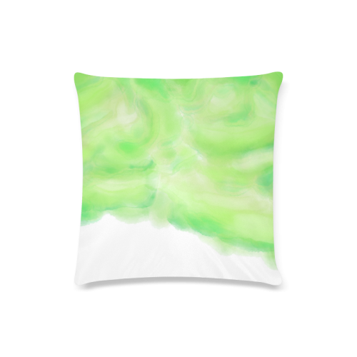 bright green watercolor abstract art Custom Zippered Pillow Case 16"x16"(Twin Sides)