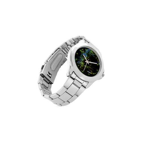 Neon Leopard Unisex Stainless Steel Watch(Model 103)