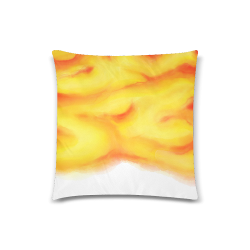 yellow orange red water color abstract art Custom Zippered Pillow Case 18"x18" (one side)