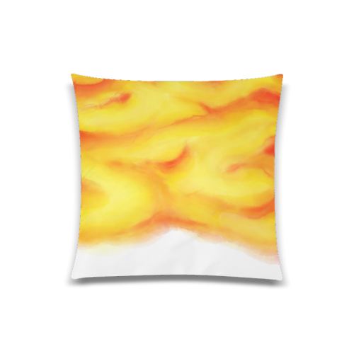 yellow orange red water color abstract art Custom Zippered Pillow Case 20"x20"(Twin Sides)