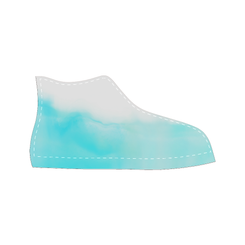 blue - turquoise bright watercolor abstract Women's Classic High Top Canvas Shoes (Model 017)