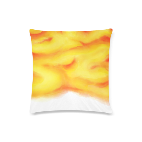 yellow orange red water color abstract art Custom Zippered Pillow Case 16"x16"(Twin Sides)