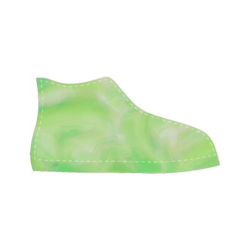 bright green watercolor abstract art Women's Classic High Top Canvas Shoes (Model 017)